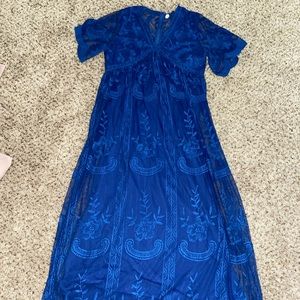Royal blue maternity dress